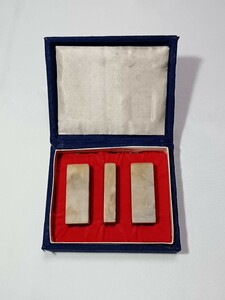 印材　旧巴林石　5分(1.5cm)角　3顆組　1セット　古印材