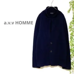 【a.v.v HOMME】ネイビー カーディガン L ウール　防寒　ユニセックス