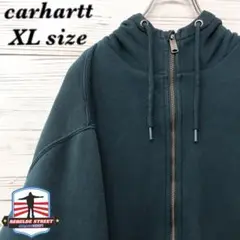 《メキシコ製》カーハート carhartt☆ジップパーカー XL 緑色 P895