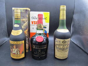 Cognac Roland Bru・NAPOLEON VPOS　ナポレオン ・ビスキー(VSOP BisquiL COGNAC) ブランデー700ml 40%【未開栓・古酒】3本セット