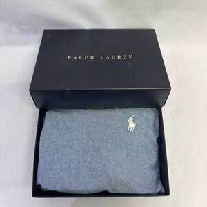 【未使用・保管品】　Ralph Lauren　ラルフローレン　シャンブレイ　エプロン　FREEサイズ　綿100％　ブルー系　5077-9801-21