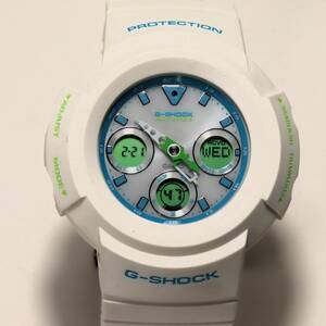 稼働品 美品 CASIO G-SHOCK カシオ ジーショック TOUGH SOLAR タフソーラー 腕時計 AWG-M510SWG ソーラー電波時計 白 ホワイト 箱付き