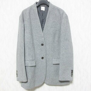 美品 ROKU 6 ロク ビューティー＆ユース ユナイテッドアローズ MELTON NO COLLAR JACKET 2B ノーカラージャケット 36 グレー ◆