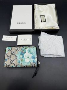 美品 GUCCI グッチ ブルームス ggスプリーム コインケース カードケース ラウンドファスナー 財布 名刺入れ 定期入れ 546354