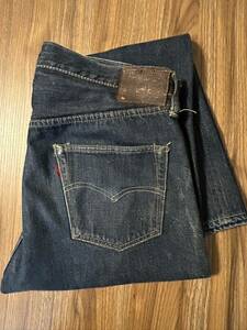 vintage LEVIS 501XX 47モデル　片面タブ 40s ビンテージ　オリジナル　リーバイス　濃紺　革パッチ　レア個体　検索　506 507 大戦モデル