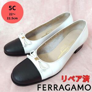 サルヴァトーレ・フェラガモ【Ferragamo】ロゴ モノトーン パンプス