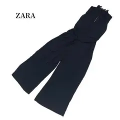 ZARA オールインワン　サロペット　ノースリーブ　ベルト　刺繍　オーバーサイズ