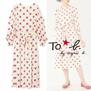 定価3.5万TO B. BY AGNES B. ハートプリントワンピース36