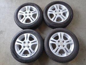 YS14784【送料無料155/65R14】ダイハツ純正 タント ムーブ ミライースなどに BS 中古スタッドレス ★14×4.5J 100/4H ET45★1円スタート