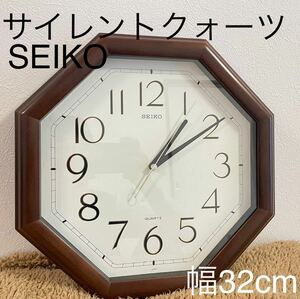 セイコー サイレントクォーツ 人気の八角形美品　SEIKO 木枠 掛時計