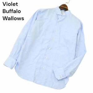 Violet Buffalo Wallows ドレステリア 春夏 麻 リネン&コットン★ 長袖 ウイングカラー シャツ Sz.S　メンズ 日本製　A4T07978_7#A