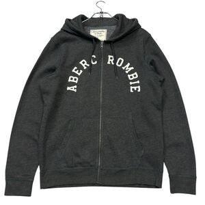 良品 Abercrombie&Fitch/アバクロ スウェット ジップアップフーディ メンズM 起毛裏地 グレー系 パーカー