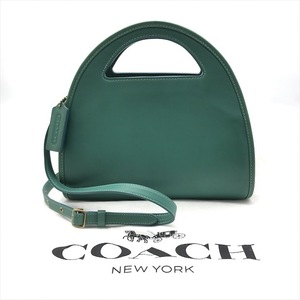 良品 COACH コーチ 2way ショルダー ハンド バッグ グリーン k3292