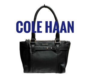 COLE HAAN コールハーン レザー ブラックショルダーバッグ ワンショルダー セミショルダーバッグ