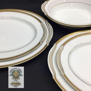 SU■63 Noritake ノリタケ 食器 まとめて 5点 セット RICHMOND リッチモンド 6124 平皿 プレート スープ皿 楕円形 白 金彩 陶器製 中古品