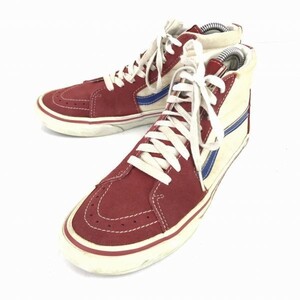 VANS/バンズ★スケートボード/ハイカットスニーカー【23.5/赤×ベージュ】◆P-119