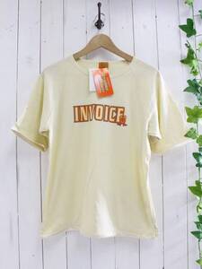 新品*INVOICE bambini*サテン切替え プリント 半袖 Tシャツ (160cm) ベージュ/定価9,800円