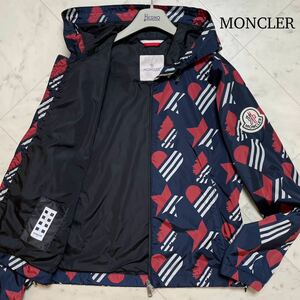 美品/Lサイズ★ MONCLER モンクレール ジーニアス DORFMAN 総柄 ナイロンジャケット マウンテンパーカー フード ブルゾン size2 イタリア製