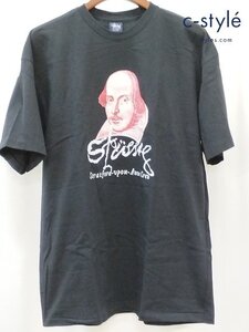 U527a [未使用品] STUSSY ステューシー 90s 中期 Tシャツ 半袖 XL ブラック 紺タグ シェイクスピア COTTON100％ | トップス U