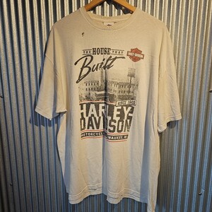 1円スタートHARLEYDAVIDSONハーレーダビッドソンTシャツUSA製ホワイト白フェード2Xレアプリント雰囲気系