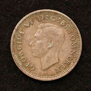 KM848/イギリス ジョージ6世 3ペンス銀貨（1941）1.41g、16mm[E3889]コイン