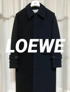 ロエベ LOEWE ステンカラー ウール カシミヤ メルトン コート 比翼仕立て