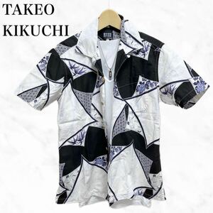 TAKEO KIKUCHI 半袖シャツ　総柄シャツ　トップス