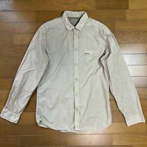 DIESEL ディーゼル long shirts 長袖シャツ L vintage加工 cotton BEG 古着