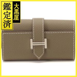 HERMES　エルメス　ベアンキーケース４連 エトゥープ/ヴォーエプソン/SV金具　新品同様品　【472】KS