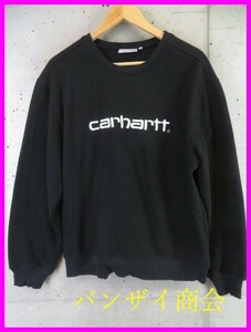 9260b12◆良品です◆Carhartt カーハート ロゴ刺繍 スエットトレーナー M/アクティブパーカー/ダック地/Tシャツ/カバーオール/ジャケット