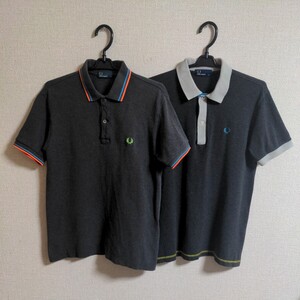 フレッドペリー FRED PERRY 半袖ポロシャツ グレー　サイズM　中古　２着セット