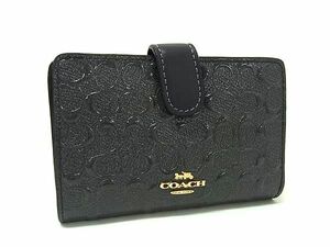 1円 ■極美品■ COACH コーチ F25937 シグネチャー パテントレザー 二つ折り 財布 ウォレット 小銭入れ 札入れ ダークグレー系 FD1676