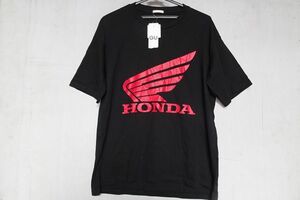 GU/ジーユー/HONDA/ホンダ/半袖Tシャツ/ビッグT/ロゴプリント/オーバーサイズ/裾サイドスリット/黒/ブラック/Mサイズ/タグ付(6/6R6)