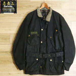 X2S/O8.23-1　90s　イギリス製　Barbour　バブアー　INTERNATIONAL SUIT　インターナショナル　オイルドジャケット　ワックスコットン　