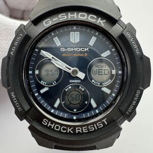 ★1円スタート★CASIO カシオ G-SHOCK Gショック メンズ 腕時計 AWG-M100SB 電波ソーラー 稼働 ブラックカラー マルチバンド6 箱あり