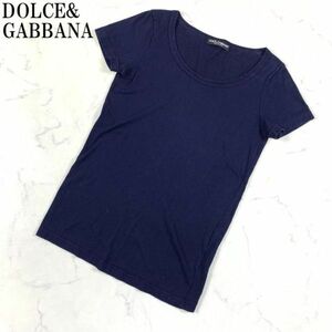 LA639 ドルチェ&ガッバーナ 半袖Tシャツ 紺ネイビー DOLCE&GABBANA XS