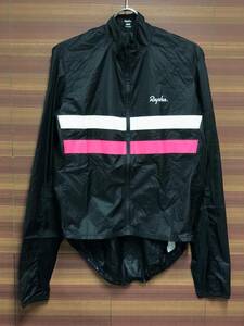 HZ944 ラファ Rapha BREVET FLYWEIGHT WIND JACKET ウインドブレーカー 黒/ピンク L