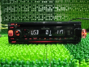 『psi』 ケンウッド RDT-181 フロントUSB & AUX 対応 CDレシーバー ボリュームノブ欠品 動作品