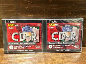 ◇2枚セット◇ 太陽誘電 Thats CD-R 650MB 1×-24× プリンタブル　日本製　CDR-74WPYN SUPER CYANINEⅡ That