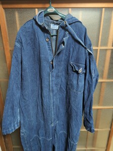 ビンテージ1960年代Vintage M.SETLOW&SON,INC. Hooded Denim All in Oneサイズ50