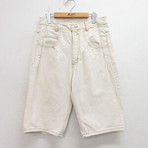 W32/古着 ゲス GUESS ハーフ ブランド パンツ ショーツ メンズ 90s コットン タロン ベージュ カーキ spe 24may29 中古 ボト