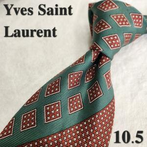 Yves Saint Laurent　イヴサンローラン　緑　ひし形　ネクタイ