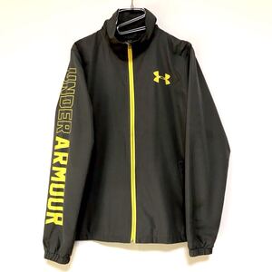 UNDER ARMOUR/アンダーアーマー☆ウインドブレーカー☆裏地メッシュ/ジャケット/ジャージ/グレー×イエロー/M