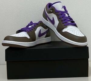 1円スタート 美品 スニーカー 26.5cm Nike Air Jordan1 Low Brown and Purple ナイキ エアジョーダン1 ロー ブラウン&パープル 553558-215