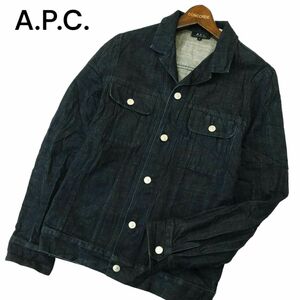 A.P.C. アーペーセー 通年 インディゴ★ デニム トラッカー ジャケット Gジャン Sz.S　メンズ APC 日本製　A4T03811_4#O