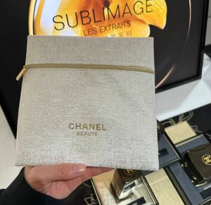 送料無料 新品 未使用非売品 CHANEL シャネル ポーチ ホリデー クリスマス 限定 白金 ノベルティ マルチケース 希少 限定