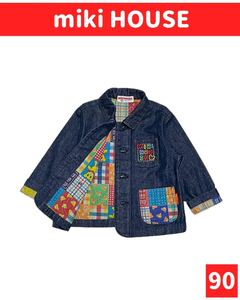 miki HOUSE/ミキハウス デニムジャケット size90 レトロ 総柄