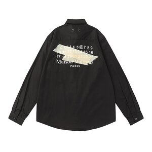 Maison Margiela メゾン マルジェラ ガムテープ 胸ポケット付き 上着 シャツ 長袖 パッチ ブラック L TN 1