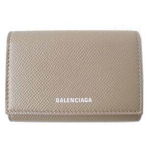 極美品△BALENCIAGA バレンシアガ 581099 ヴィル アコーディオン カードホルダー カードケース 2つ折り レザー ライトブラウン 箱・袋付き