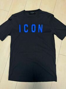 デイースクエアード★DSQUARED2★ICON★Tシャツ ★黒 ★半袖 ★ロゴ ★フロントロゴ★サイズS★